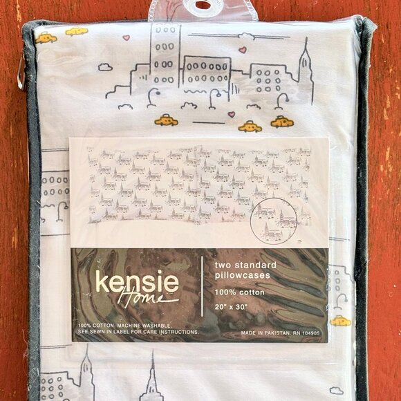 Kensie Home New York City Taxi Cab Standard Cotton (2) Pillowcases (ALL COTTON) - Picture 1 of 4
